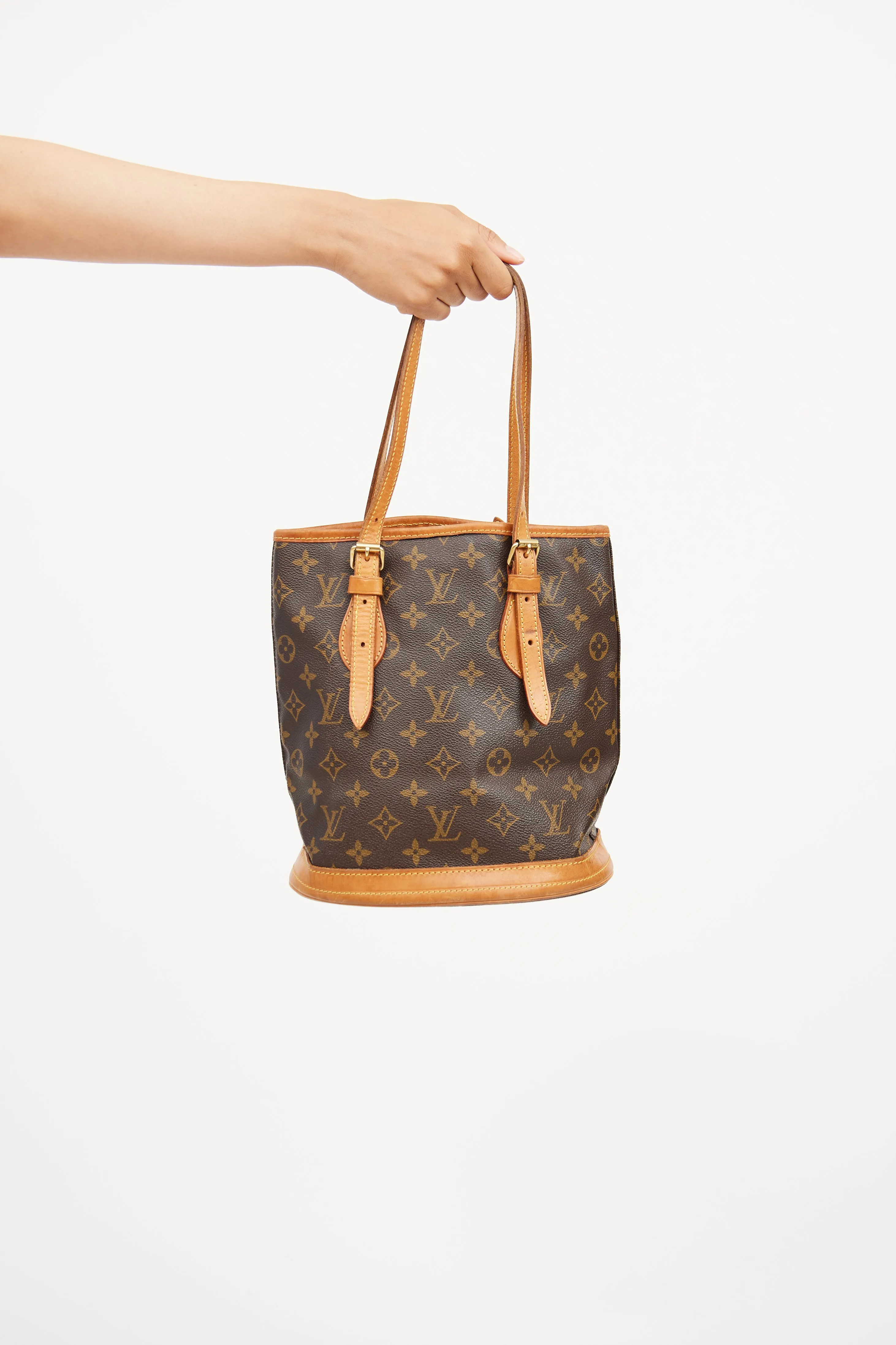 1993 Brown Monogram Petit Bucket Bag