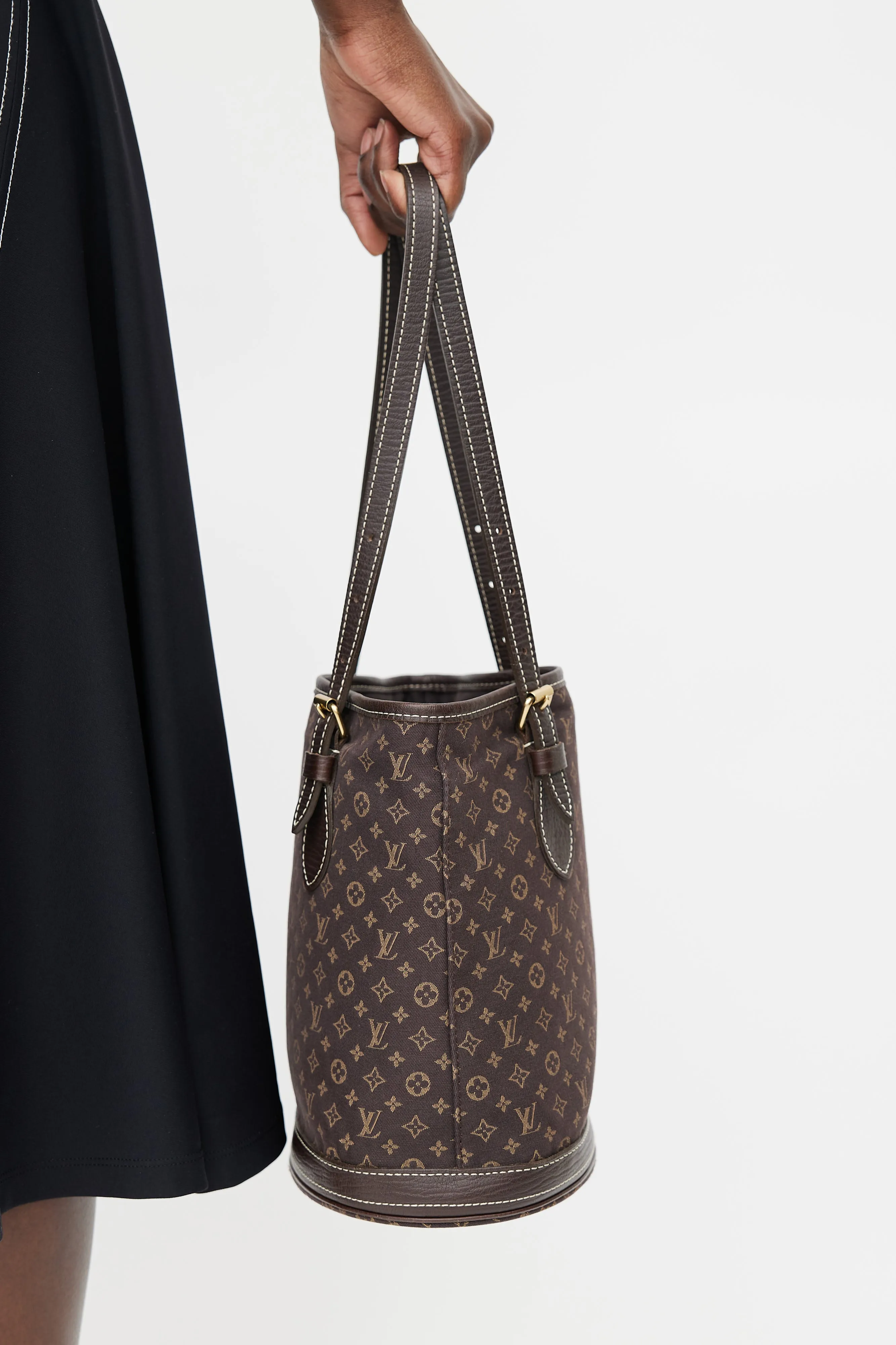 2006 Brown Ebene Monogram Mini Lin Petit Bucket Bag