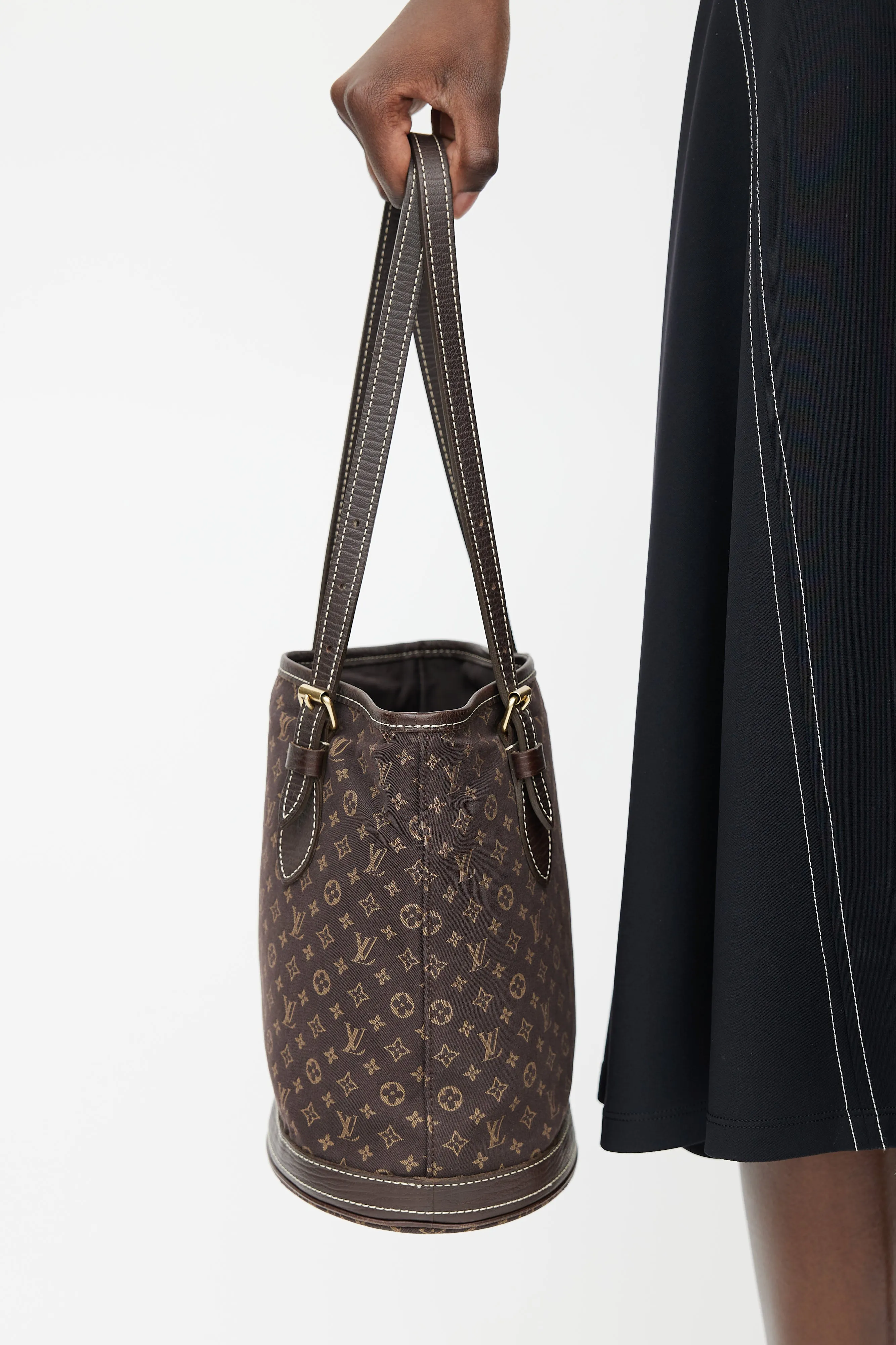 2006 Brown Ebene Monogram Mini Lin Petit Bucket Bag