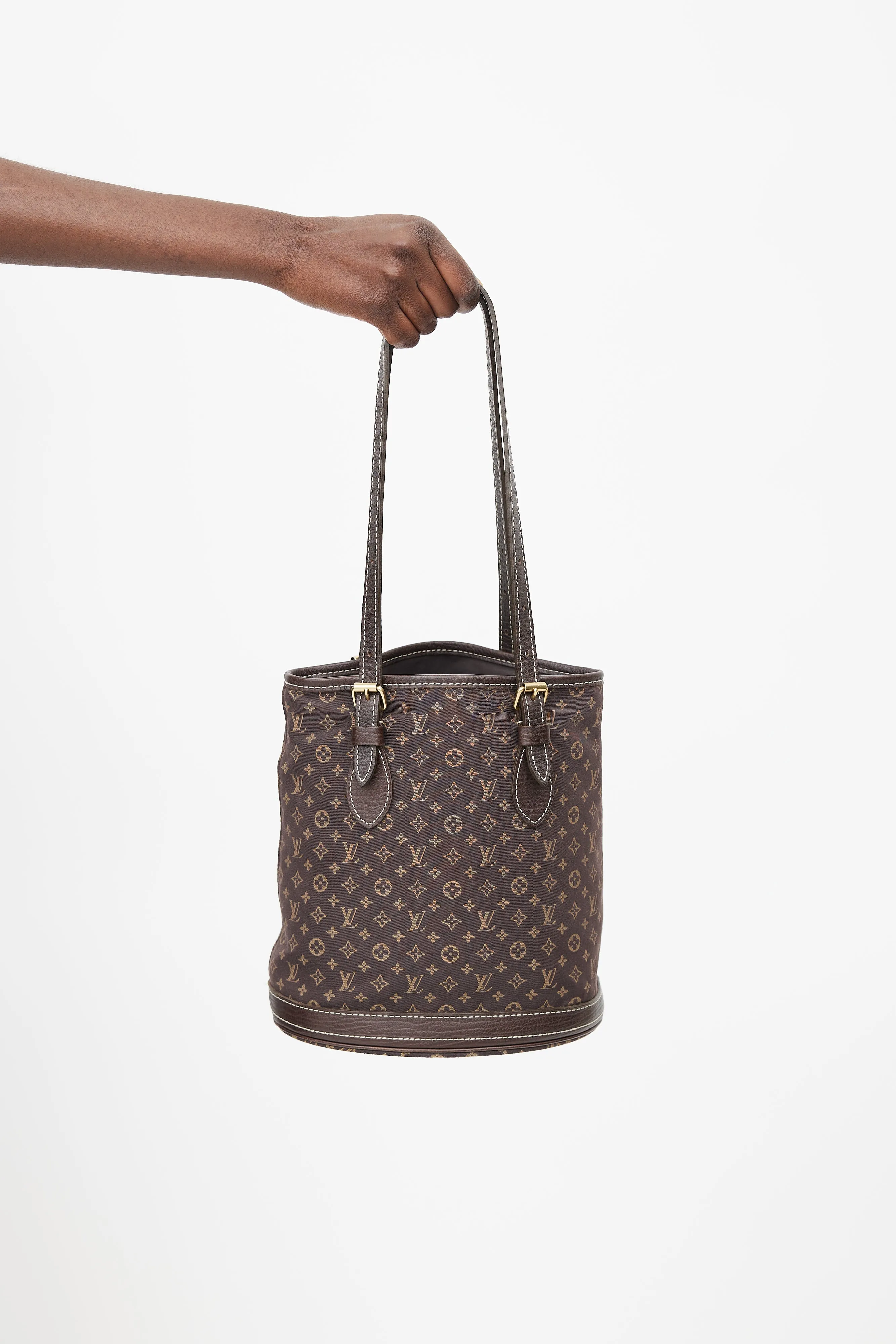 2006 Brown Ebene Monogram Mini Lin Petit Bucket Bag