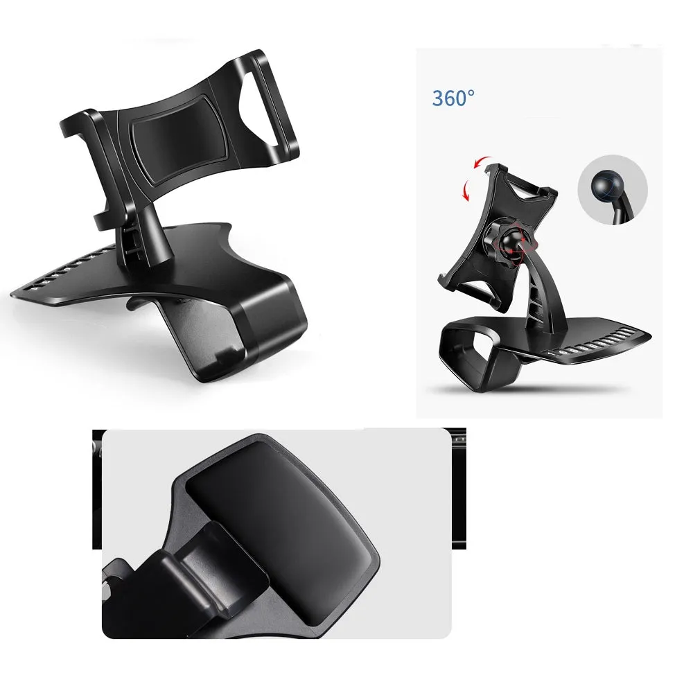 3 in 1 Car GPS Smartphone Holder: Dashboard / Visor Clamp   AC Grid Clip for ZTE Style Messenger - Black