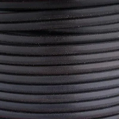 5mm Grey Round Premier Italian Leather Cord by the Foot