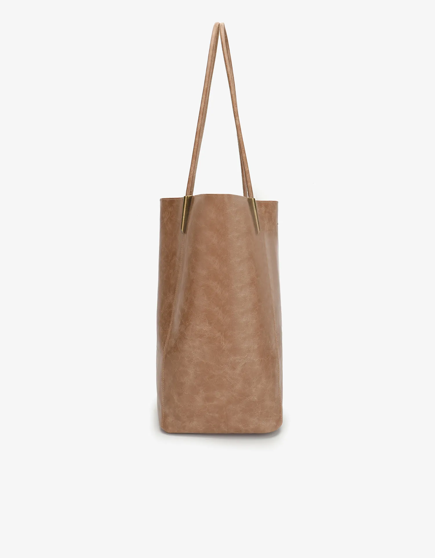 AKIMBO TOTE NORTH SOUTH WAXED MAUVE
