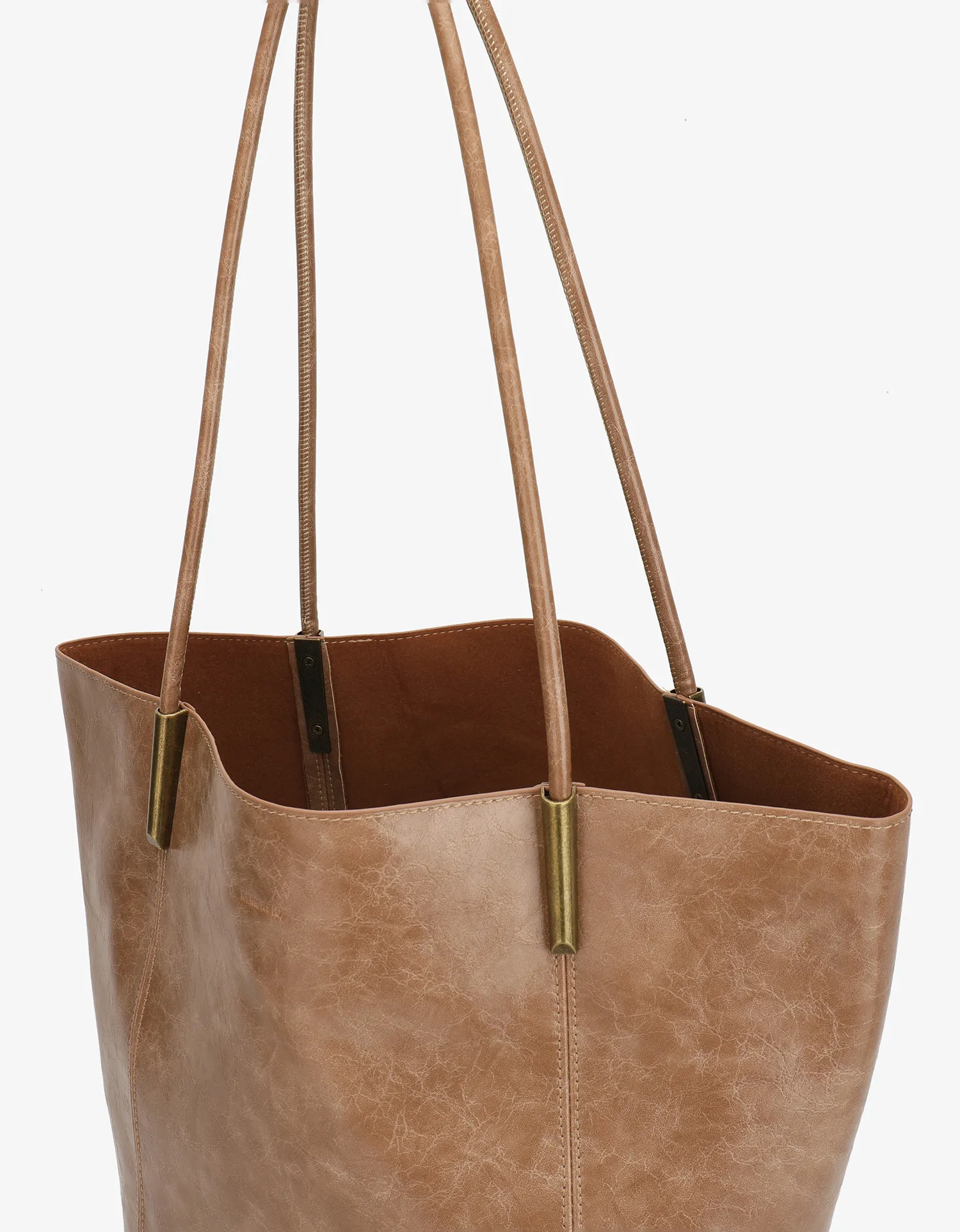 AKIMBO TOTE NORTH SOUTH WAXED MAUVE