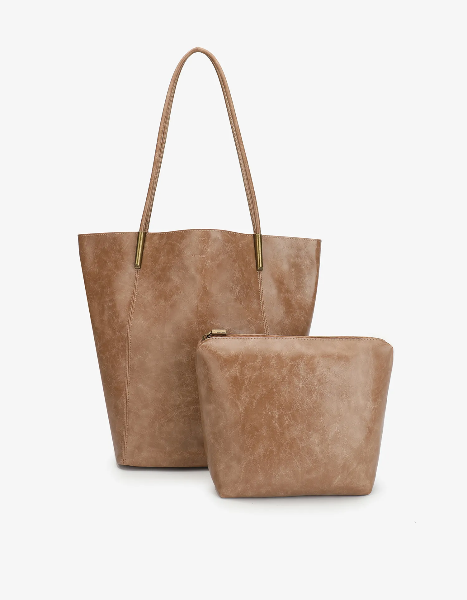 AKIMBO TOTE NORTH SOUTH WAXED MAUVE