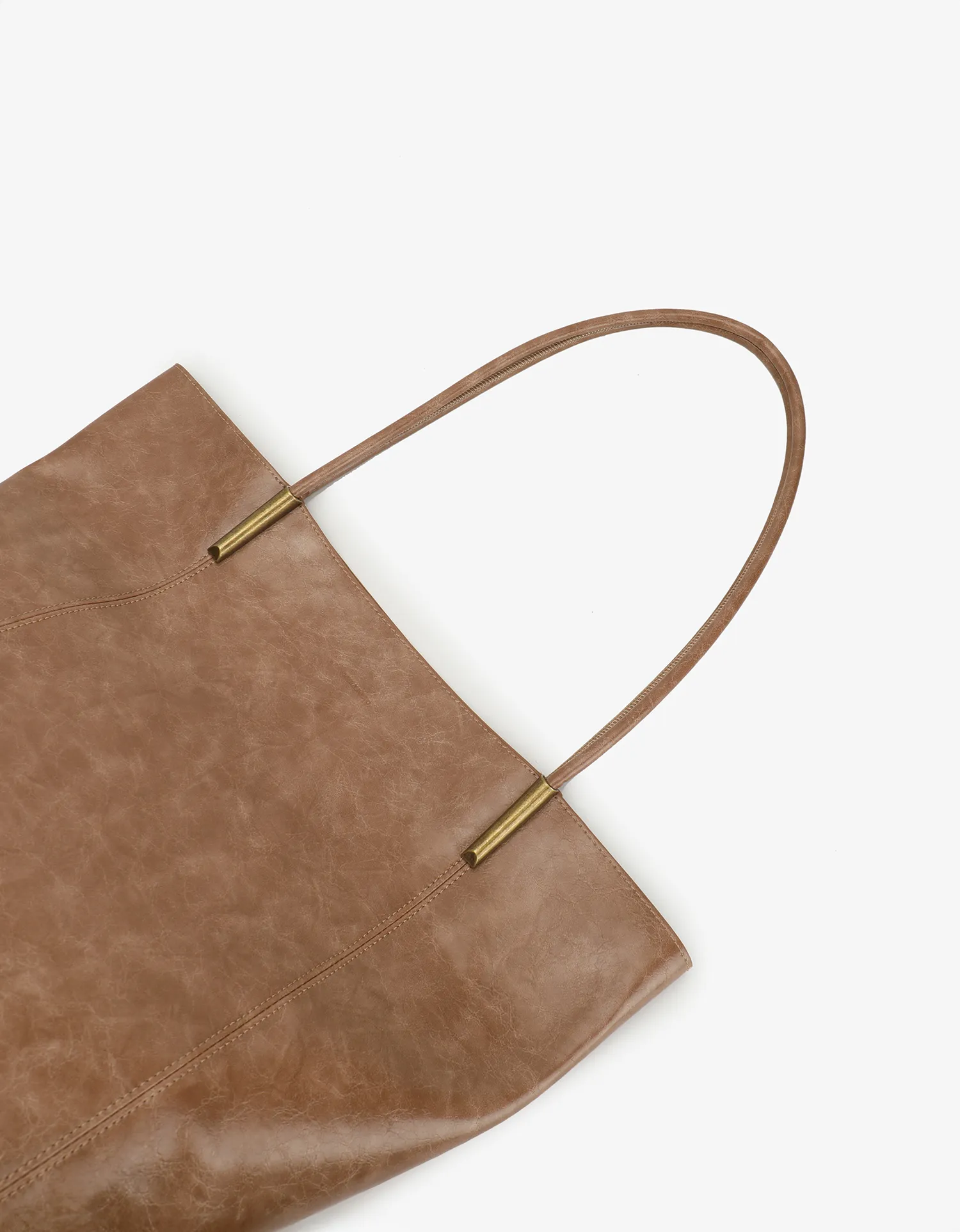 AKIMBO TOTE NORTH SOUTH WAXED MAUVE
