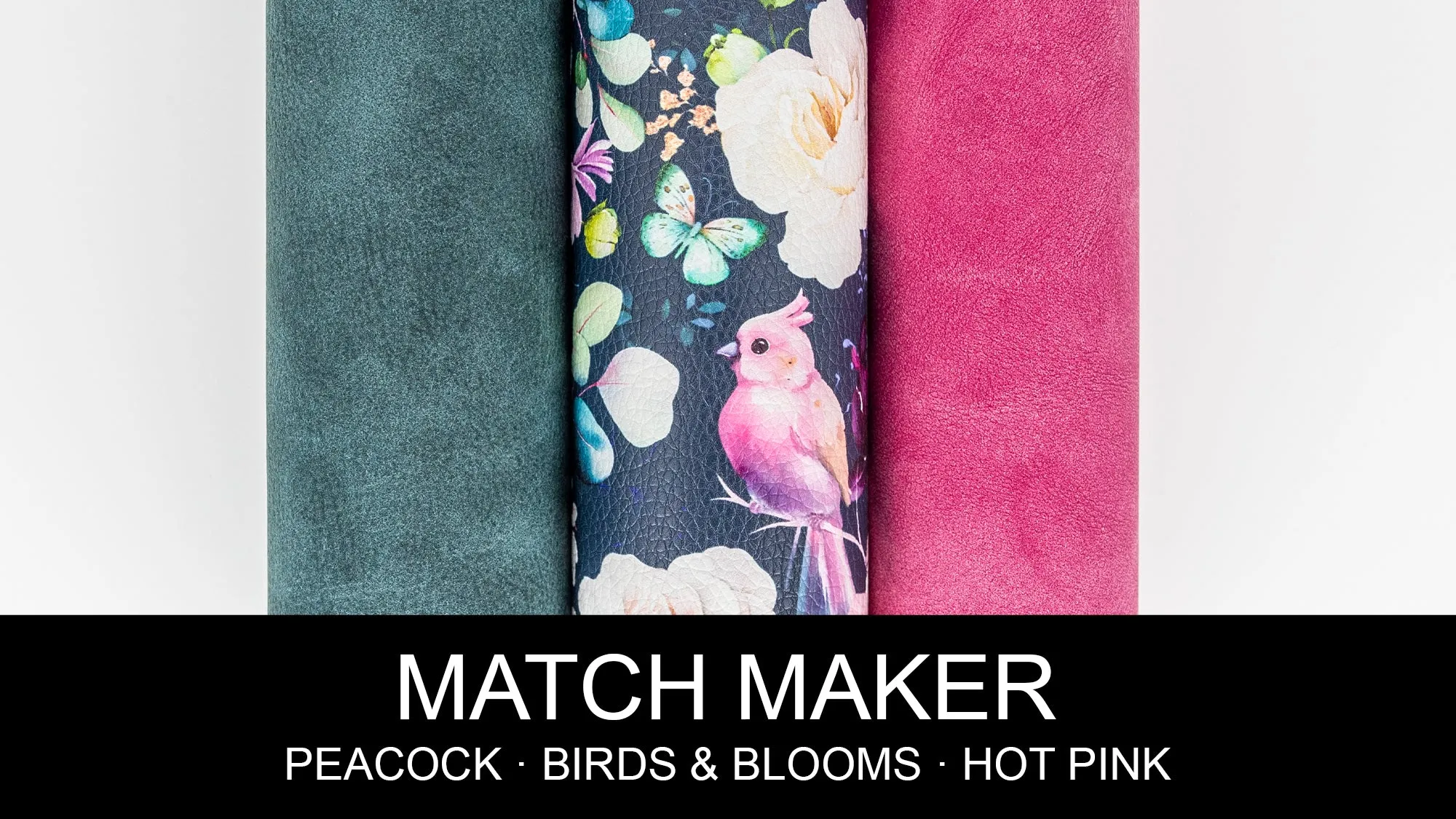 Birds & Blooms Printed Vinyl 18" x 53" Roll  | Pebble Texture