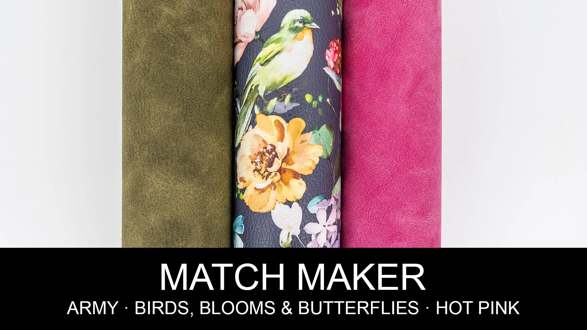 Birds Butterflies & Blooms Printed Vinyl 18" x 53" Roll  | Pebble Texture
