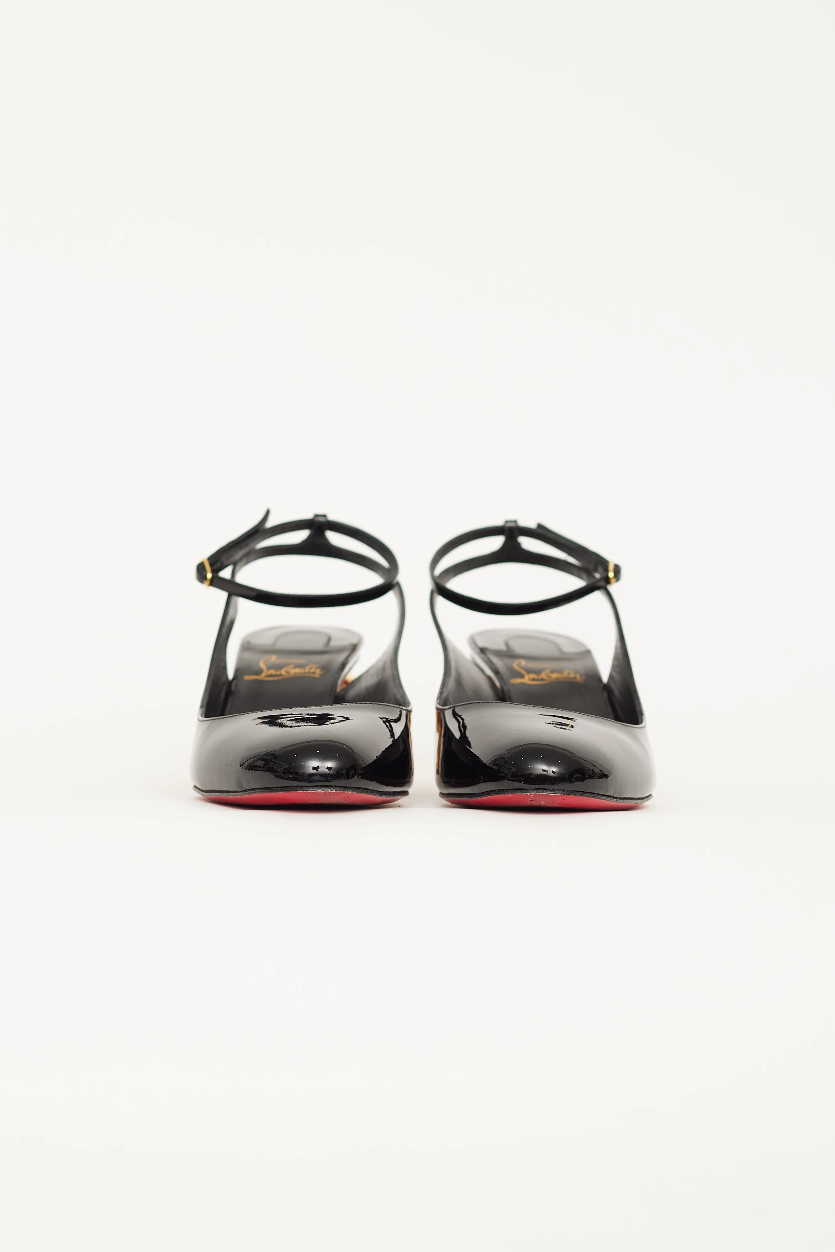 Black Patent Leather Slingback Heel