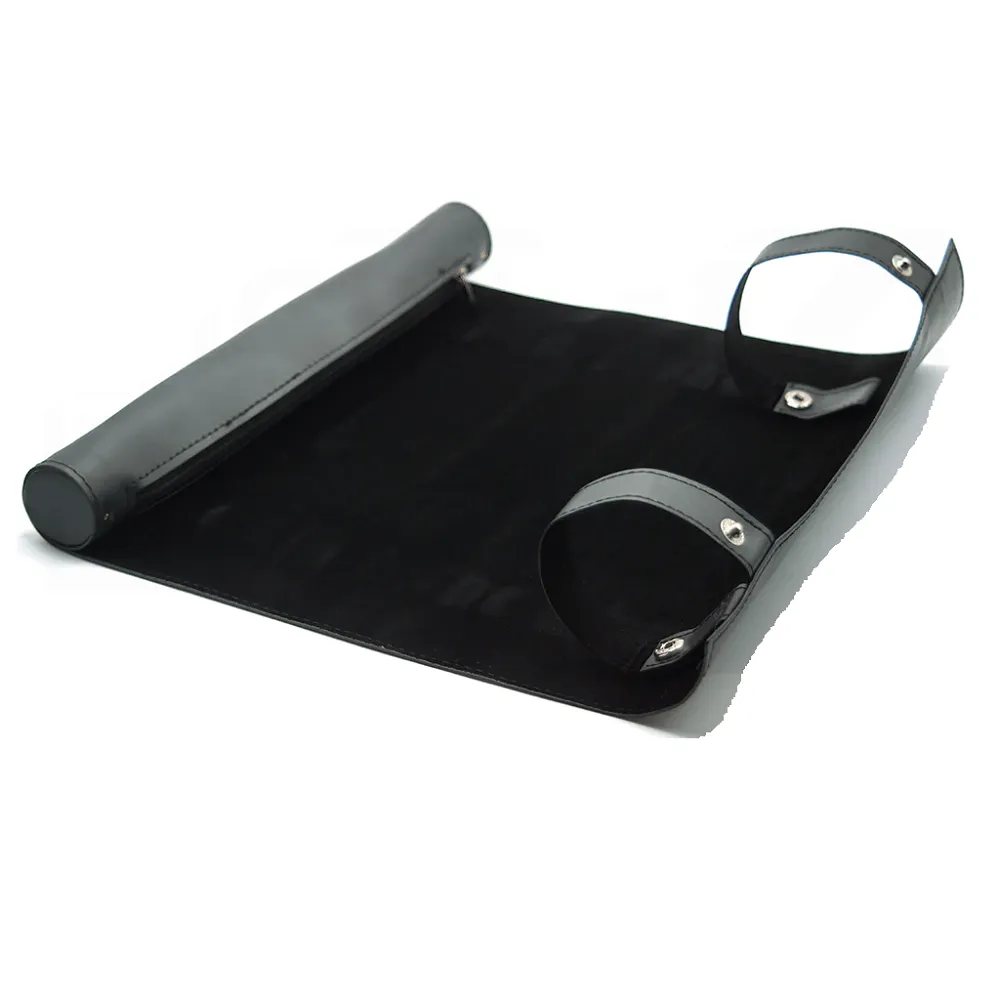 Black Rolled Dice Mat - Leather Effect
