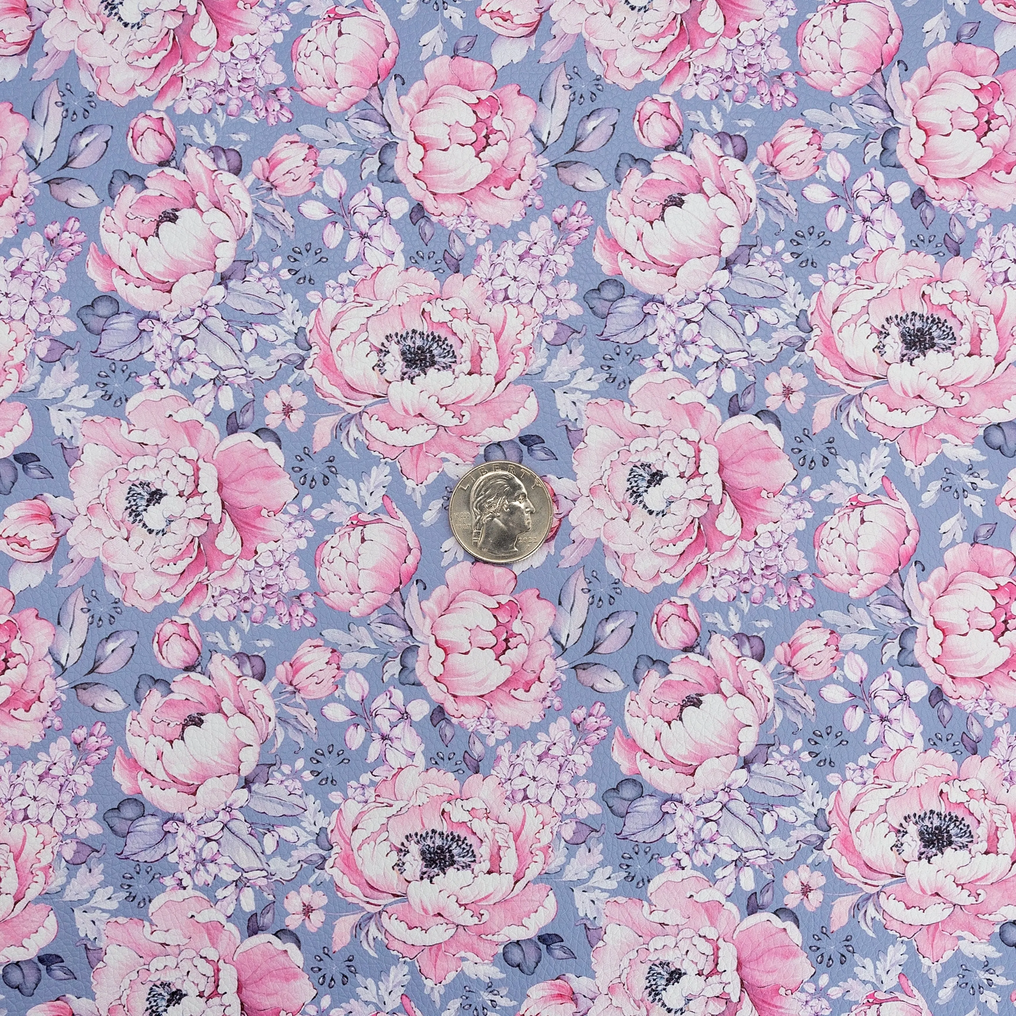 Blush Blooms Printed Vinyl 18" x 53" Roll  | Pebble Texture