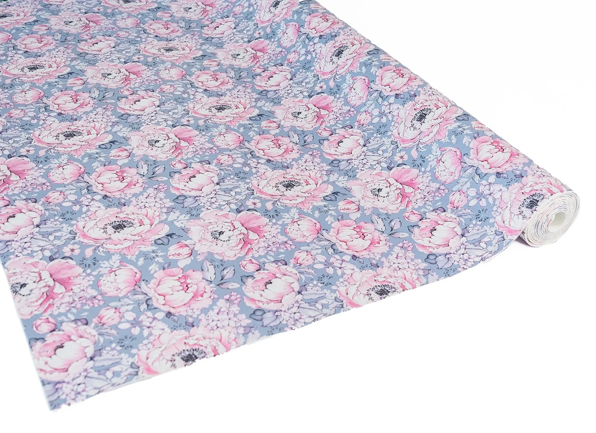 Blush Blooms Printed Vinyl 18" x 53" Roll  | Pebble Texture