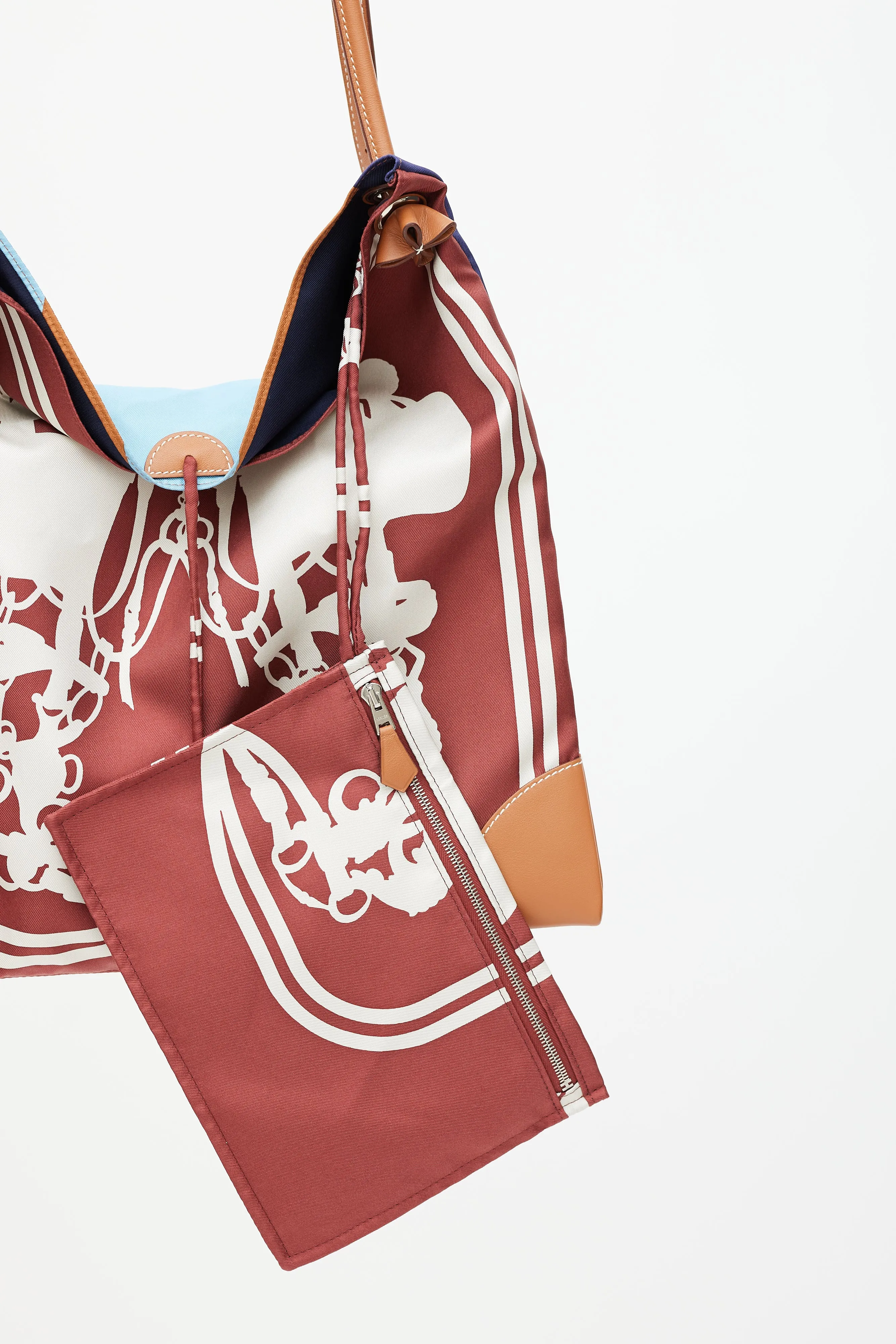 Brown & Blue Silk City Bag