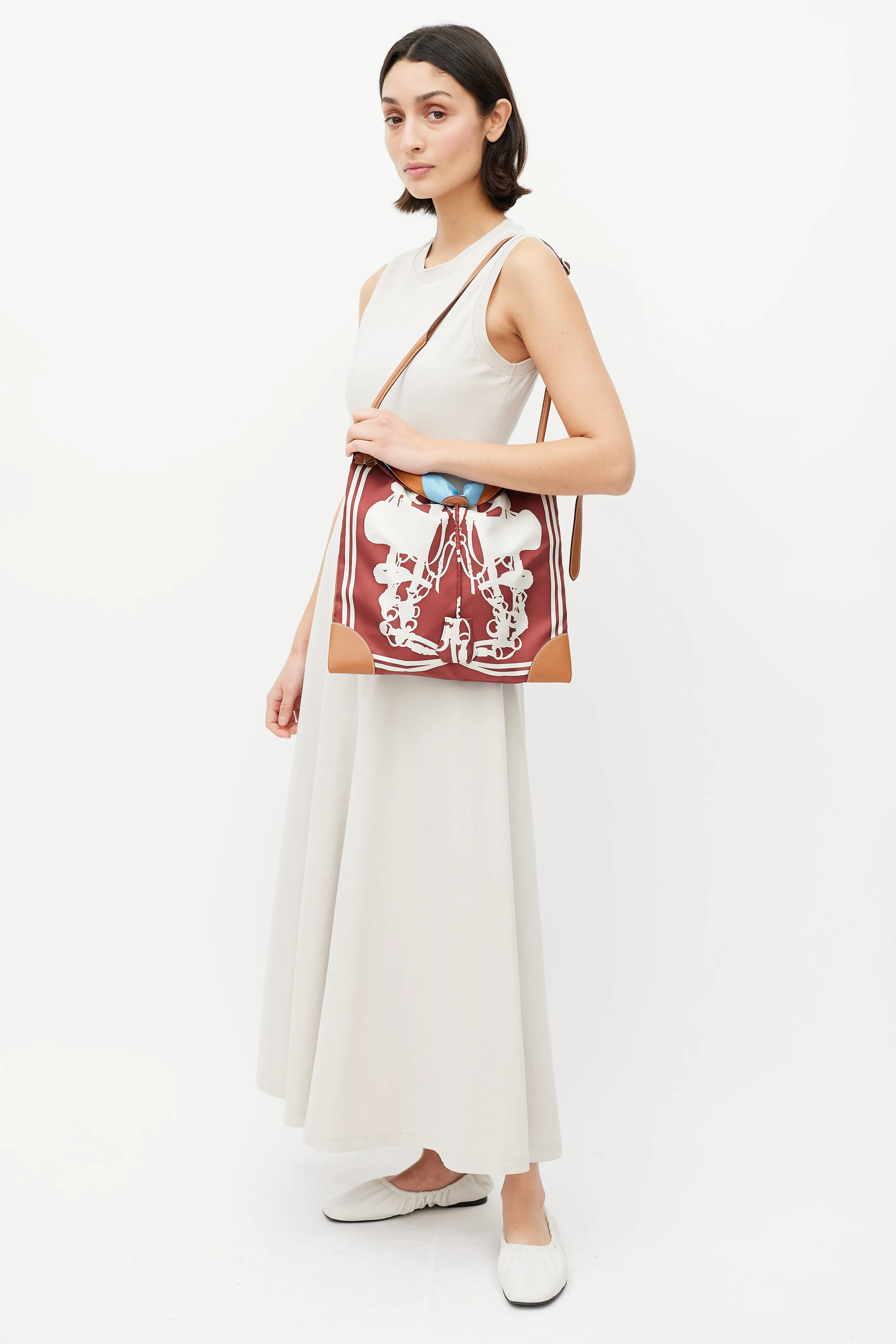 Brown & Blue Silk City Bag