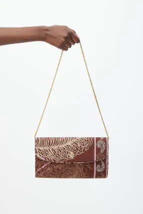 Brown & Pink Printed Clutch