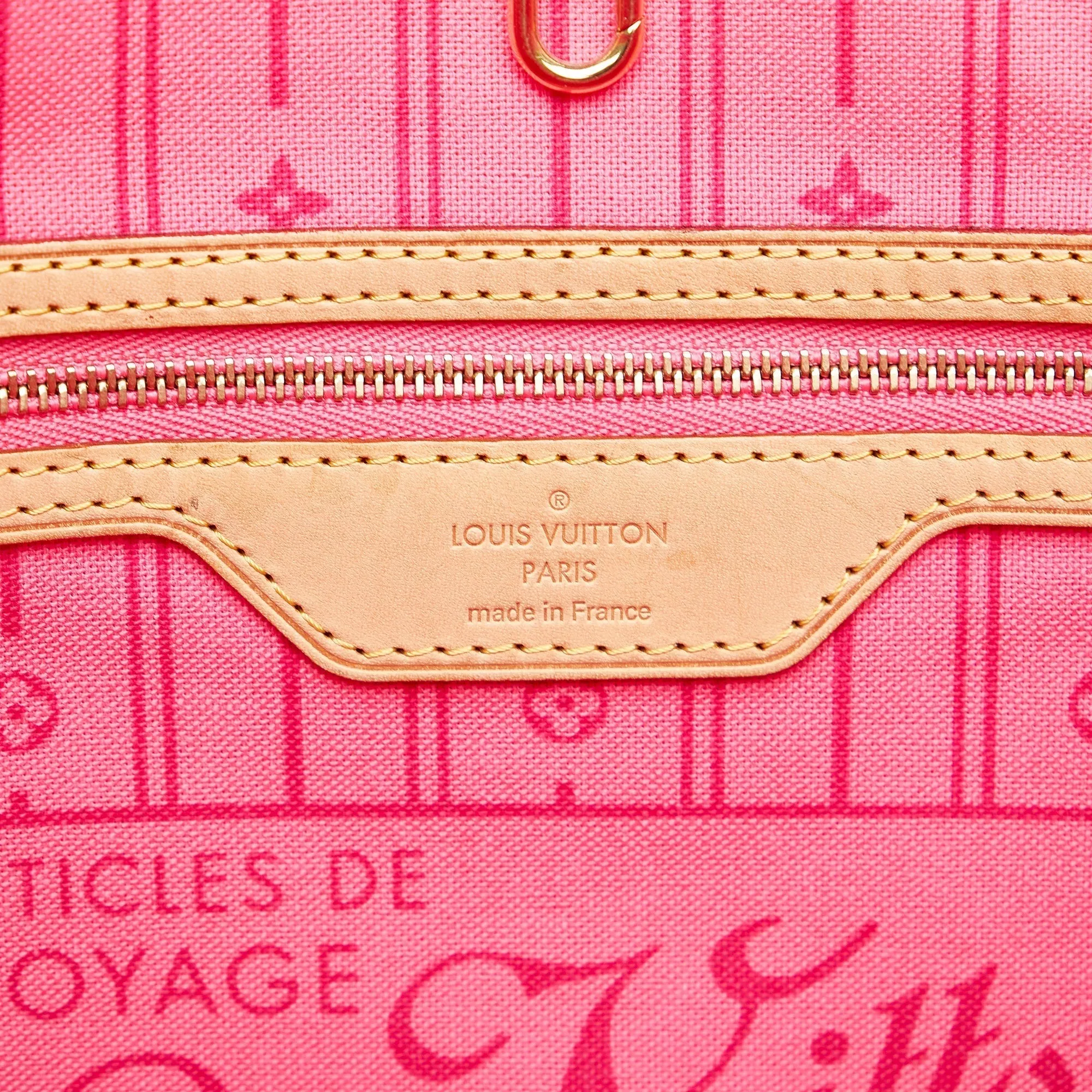 Brown Louis Vuitton Monogram Roses Neverfull MM Tote Bag