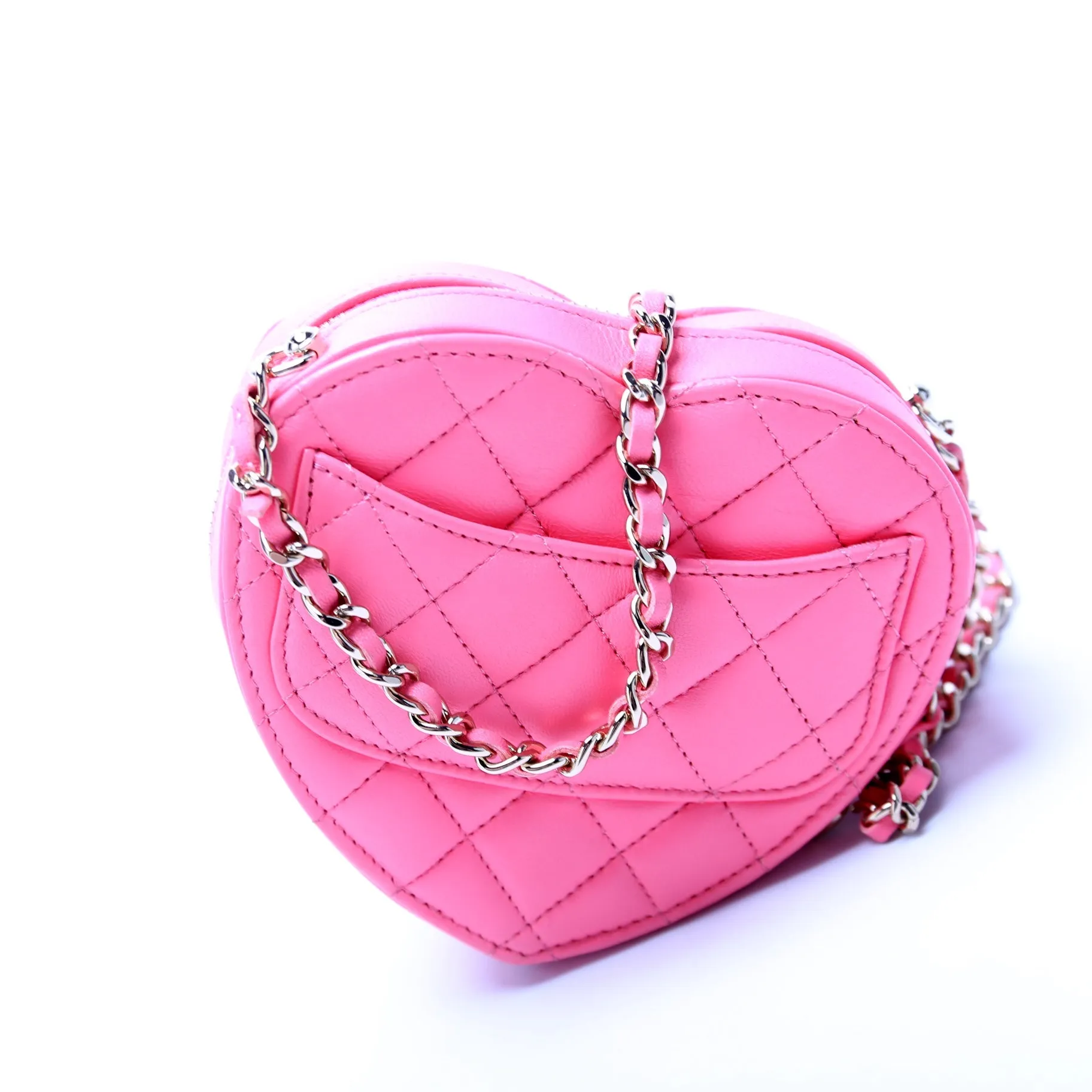 CC In Love Heart Clutch Quilted Lambskin 32M