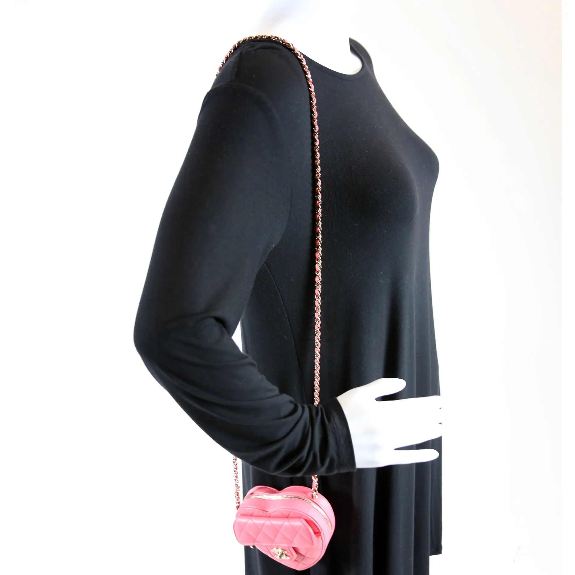 CC In Love Heart Clutch Quilted Lambskin 32M