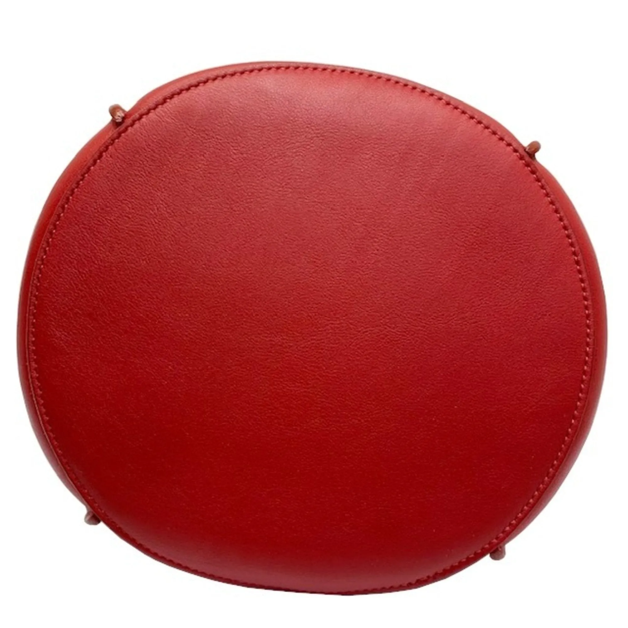 Celine Big Bag Bucket Leather Shoulder Red Belt Calf 187243 Ladies