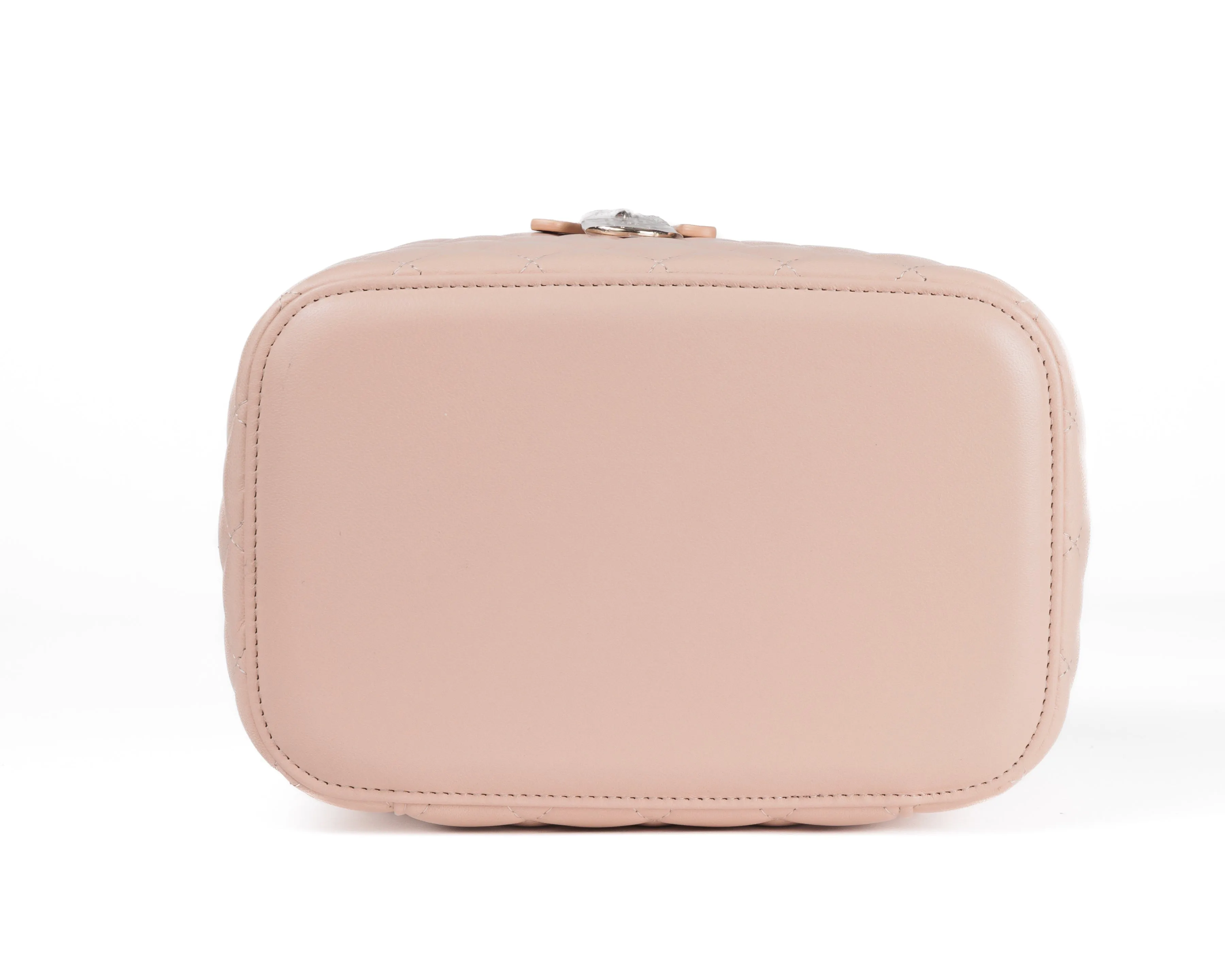 Chanel Blush Pink Lambskin Vanity Case with Gold Hardware