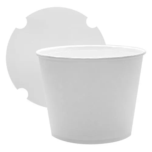 Chicken Bucket 130oz Paper Food Buckets with Lids (215mm) - 125 count