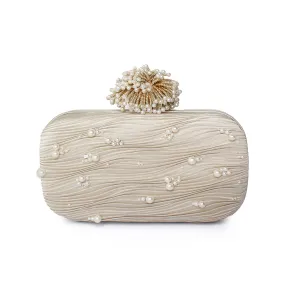 DAHLIA ON PEARLY WAVES BOX CLUTCH