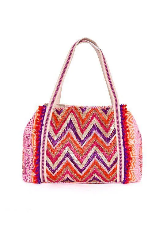 Embellished Front Tote With Laced Detail