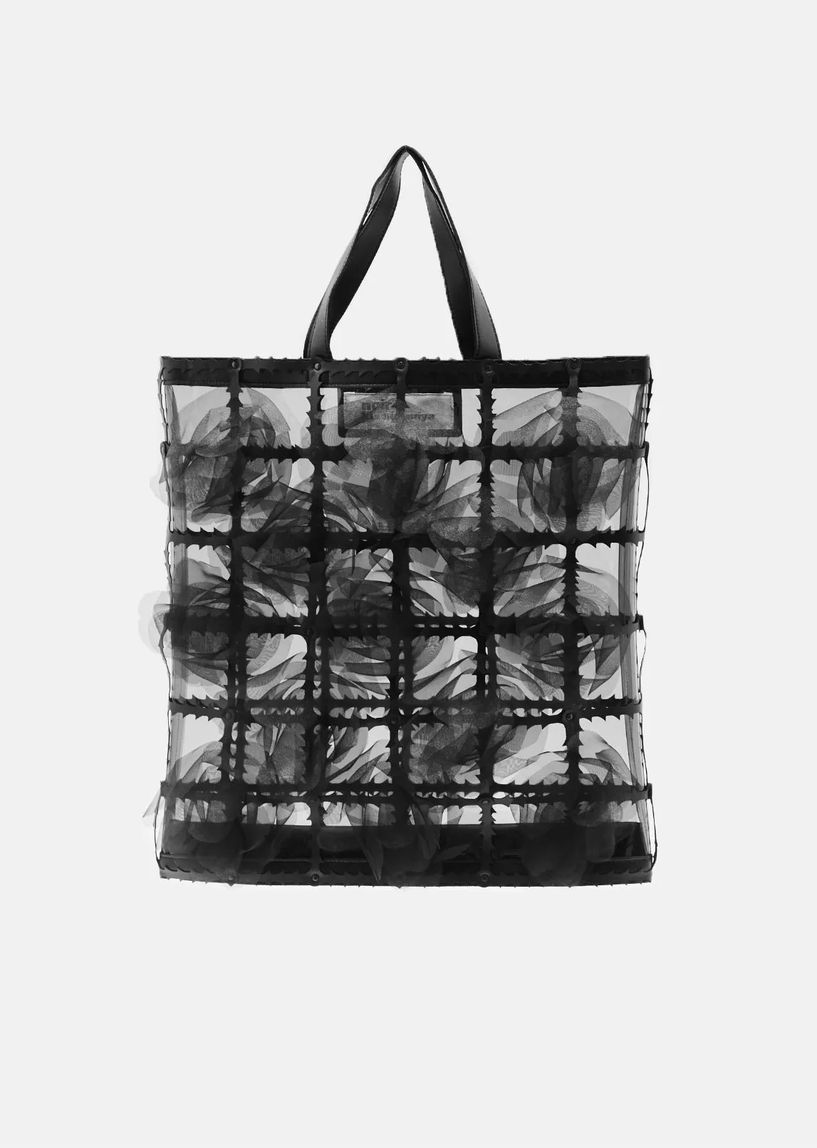 Flower Motif Organdy Tote Bag