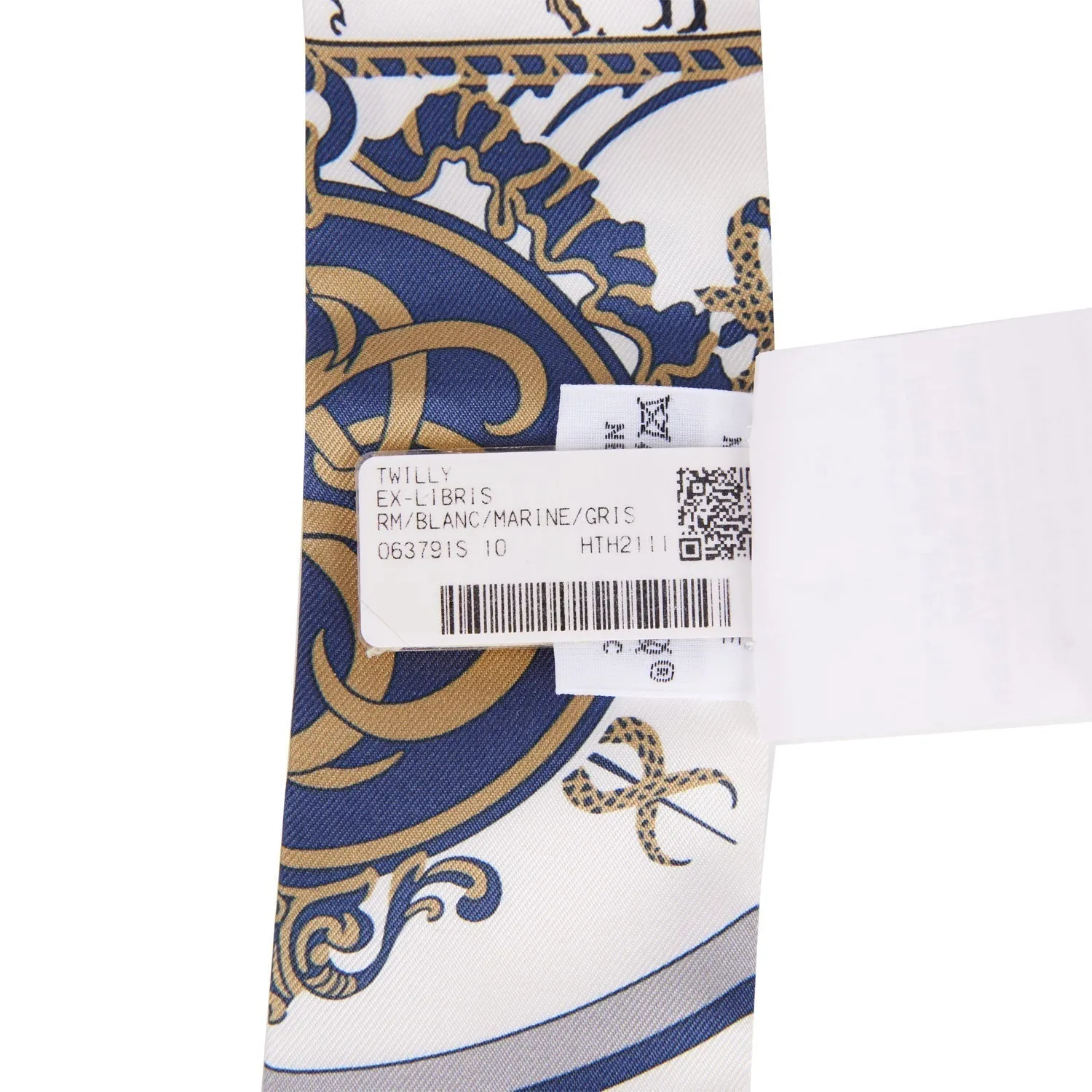 Hermes "Ex-Libris Les Parisiennes" White Silk Twilly Pair