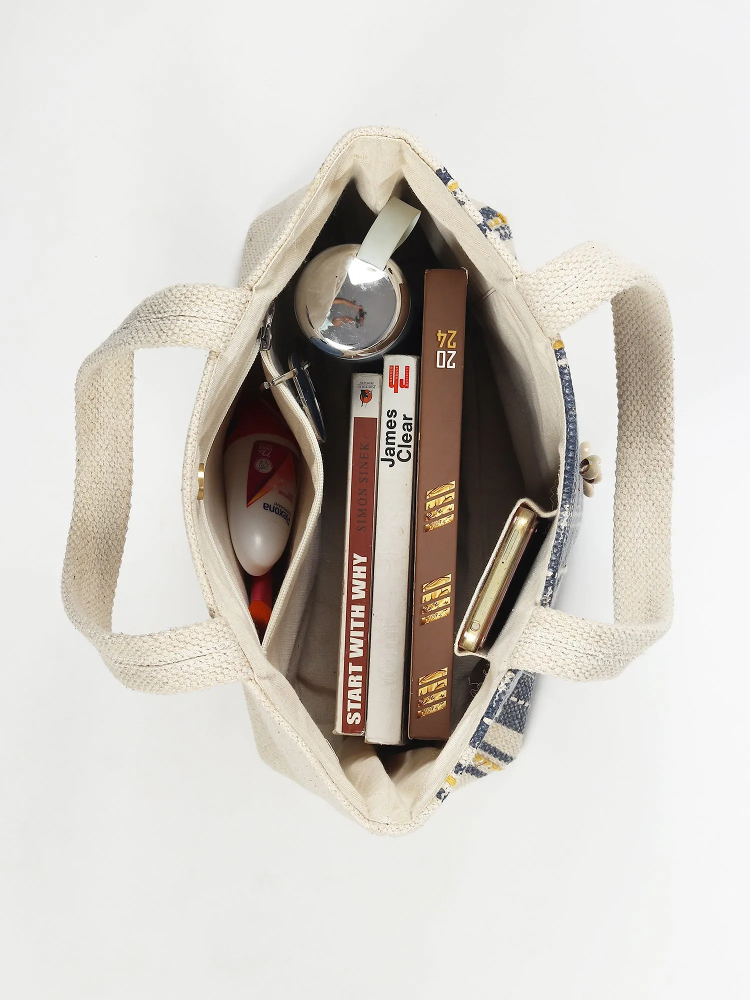KEEM - HAND BLOCK COTTON PRINTED TOTE BAG