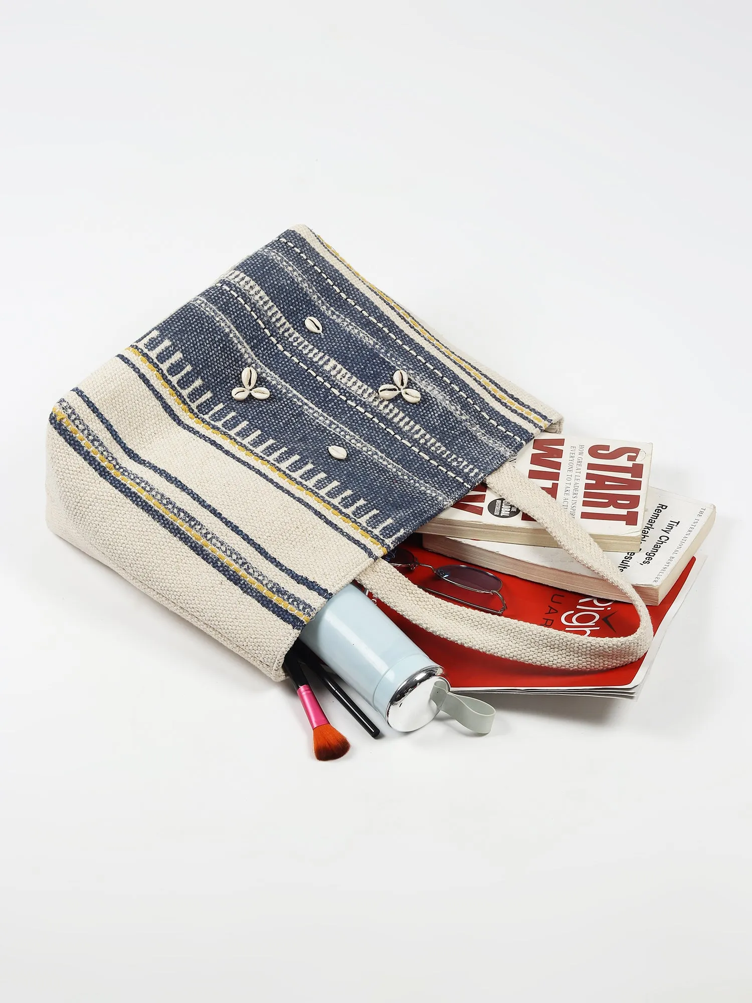 KEEM - HAND BLOCK COTTON PRINTED TOTE BAG