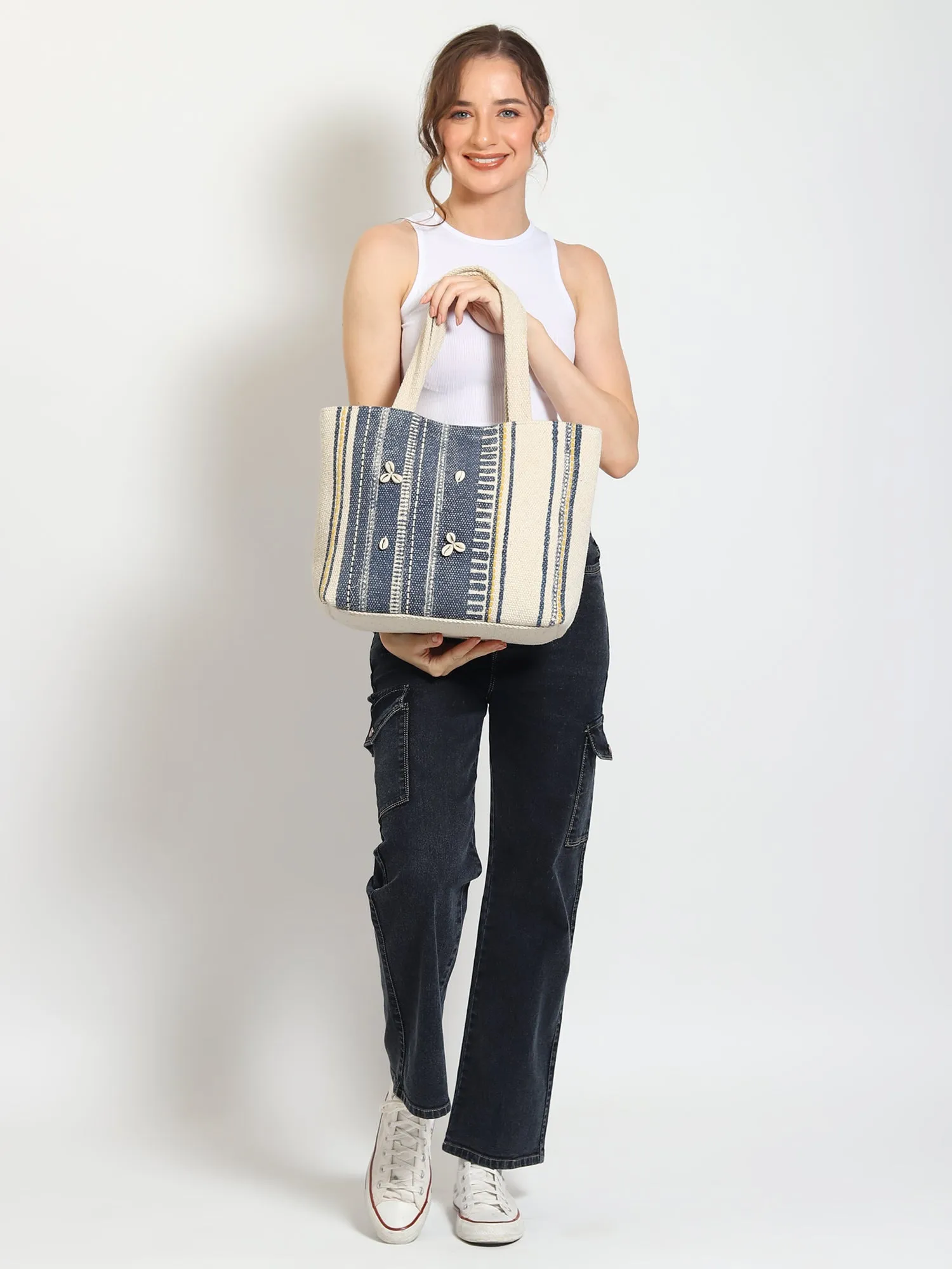 KEEM - HAND BLOCK COTTON PRINTED TOTE BAG