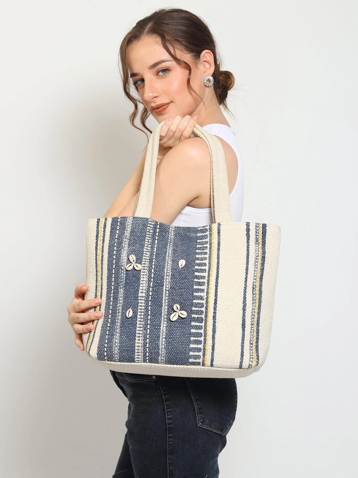 KEEM - HAND BLOCK COTTON PRINTED TOTE BAG