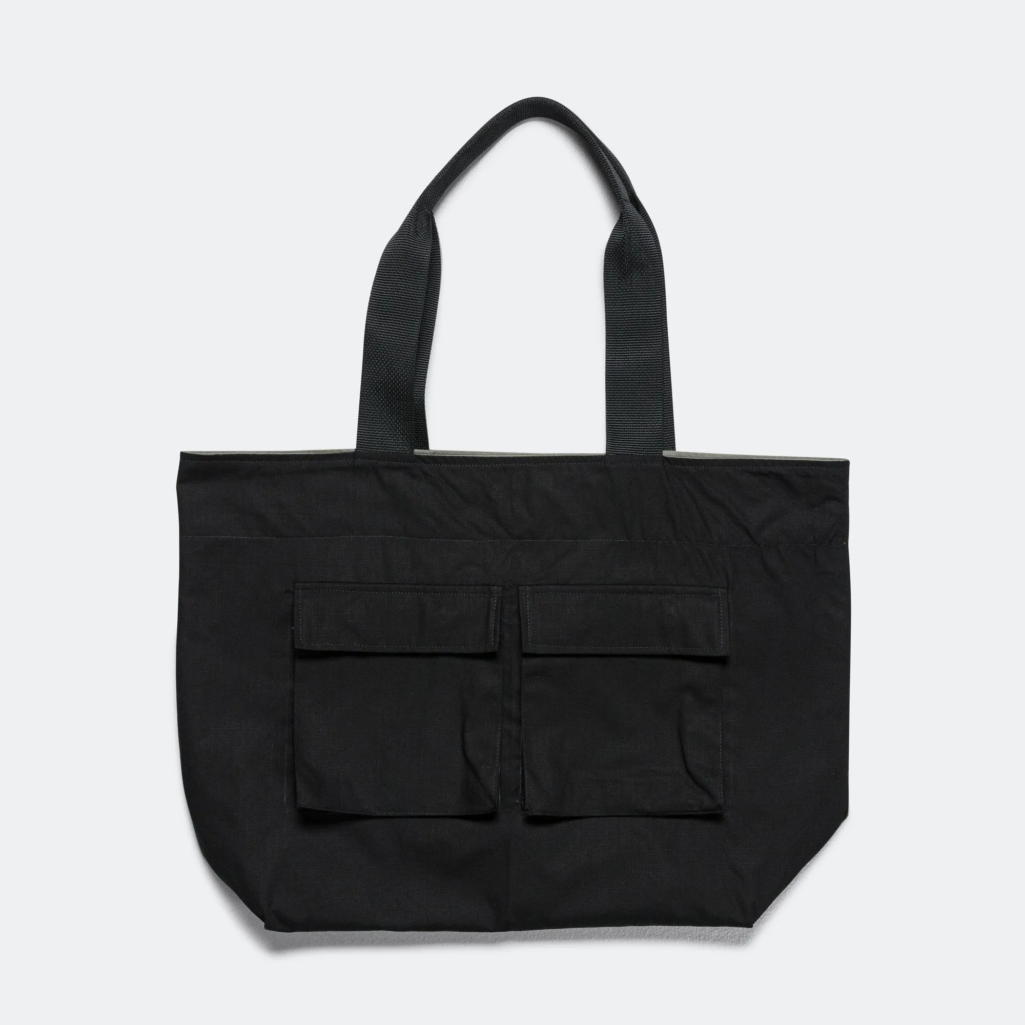 LARGE Tote - Black/Khaki Reversible