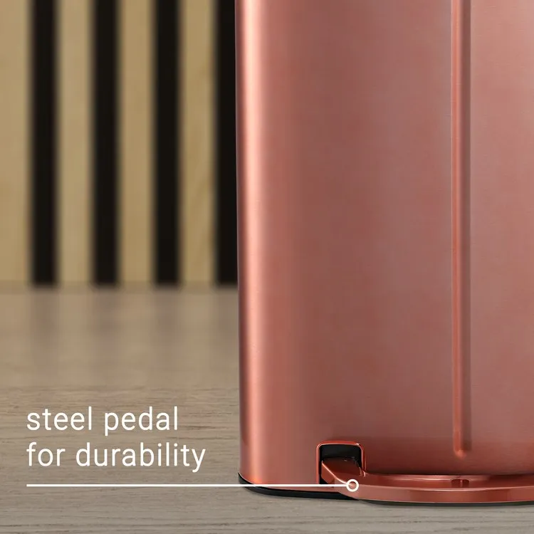 Marco Rectangular 10.5-Gallon Double Bucket Trash Can - Rose Gold