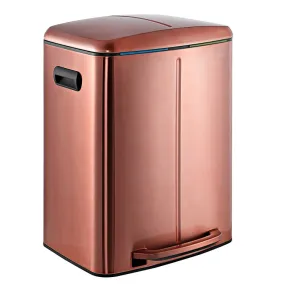 Marco Rectangular 10.5-Gallon Double Bucket Trash Can - Rose Gold