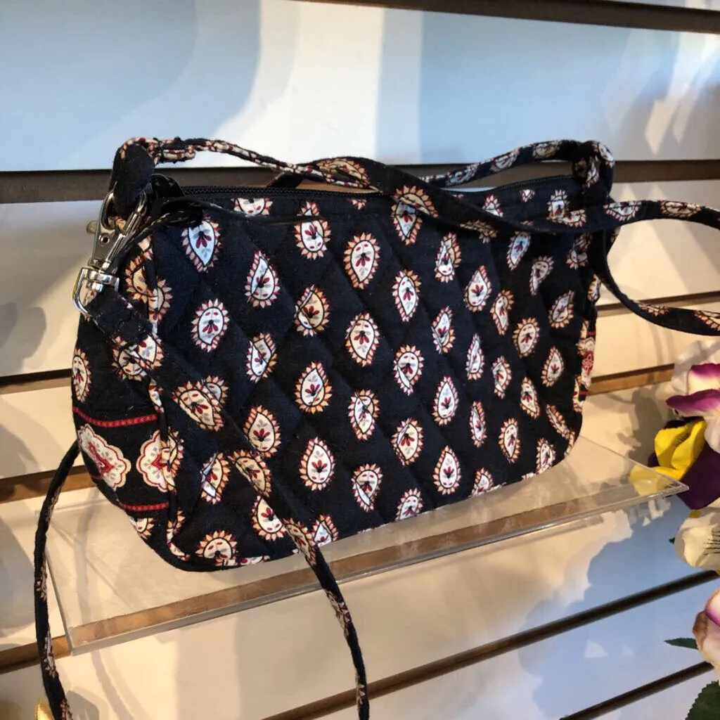 MEDALLION PRINTED ZIPPER TOP QUILTED SMALL CROSSBODY