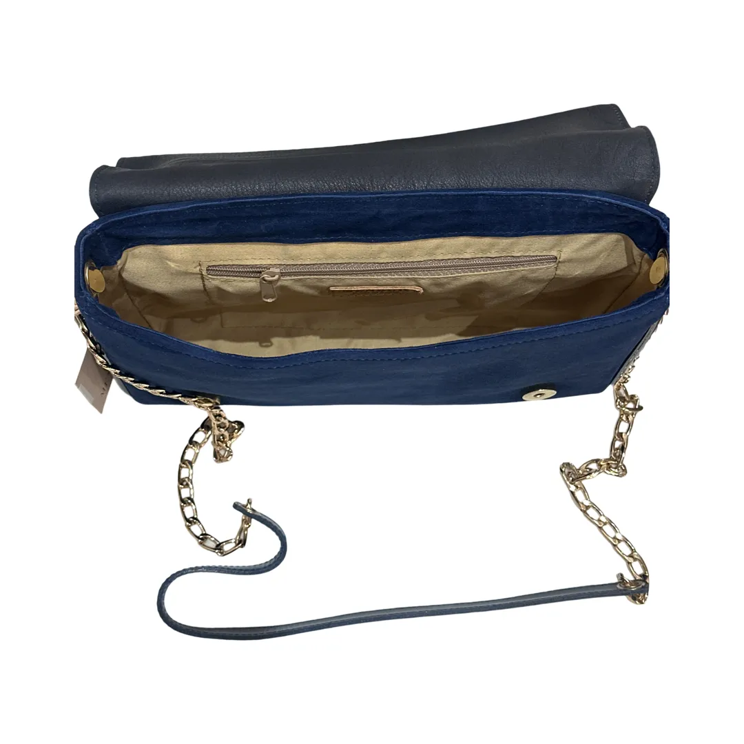 Menbur Suede Blue Oversized Clutch Bag