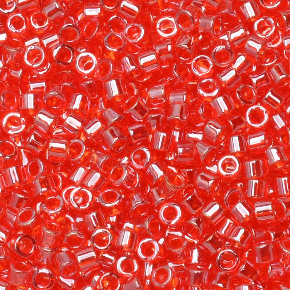 Miyuki Delica Seed Beads, 11/0 Size, #098 Transparent Light Siam Luster (7.2 Gram Tube)