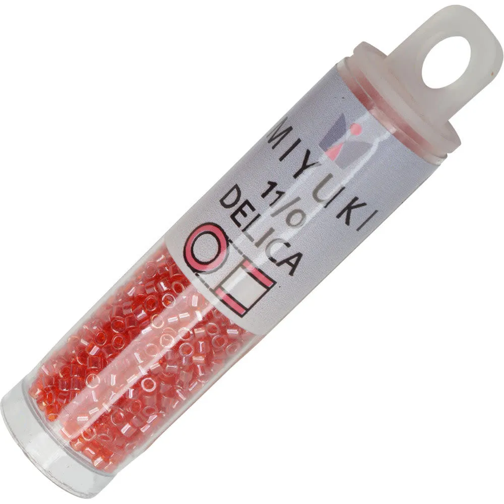Miyuki Delica Seed Beads, 11/0 Size, #098 Transparent Light Siam Luster (7.2 Gram Tube)