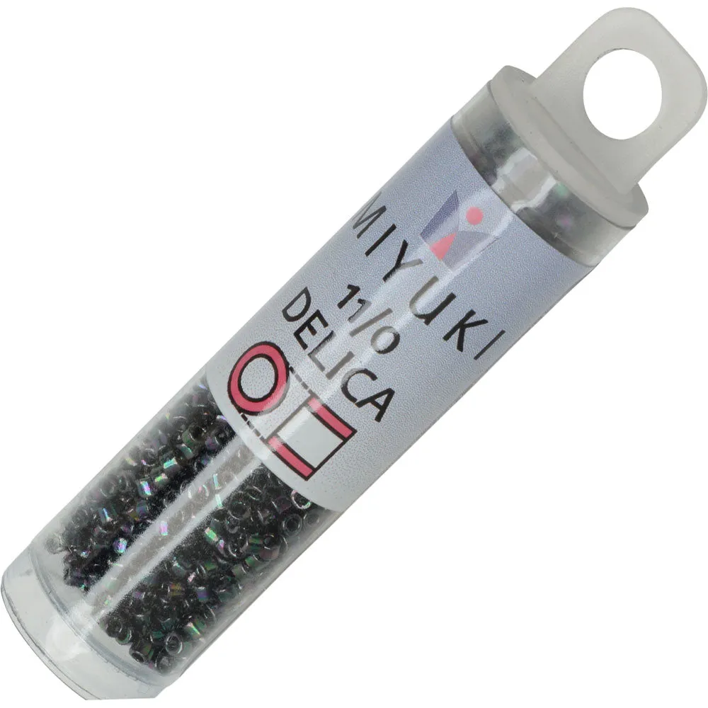 Miyuki Delica Seed Beads, 11/0 Size, #1001 Metallic Purple Green Gold Iris (2.5" Tube)