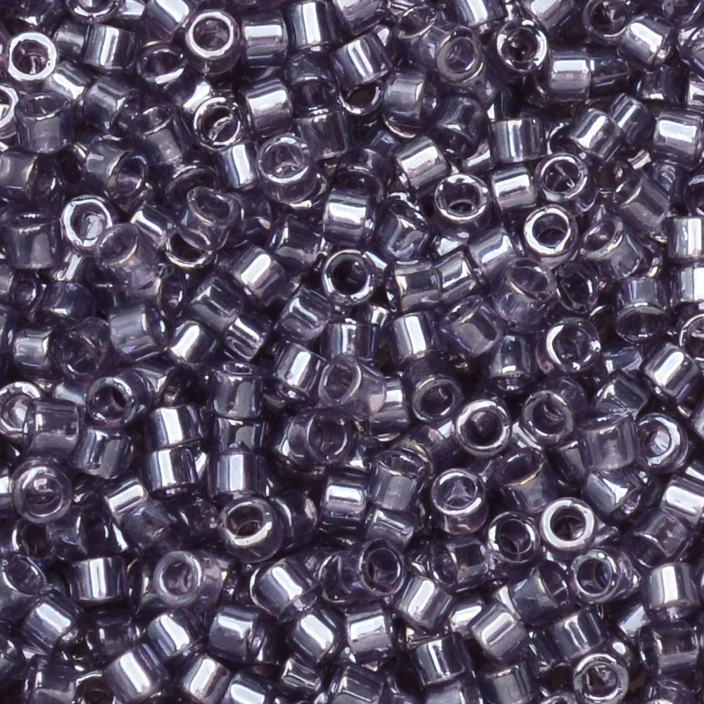 Miyuki Delica Seed Beads, 11/0 Size, #1225 Silver Lined Transparent Light Amethyst Luster (7.2 Gram Tube)