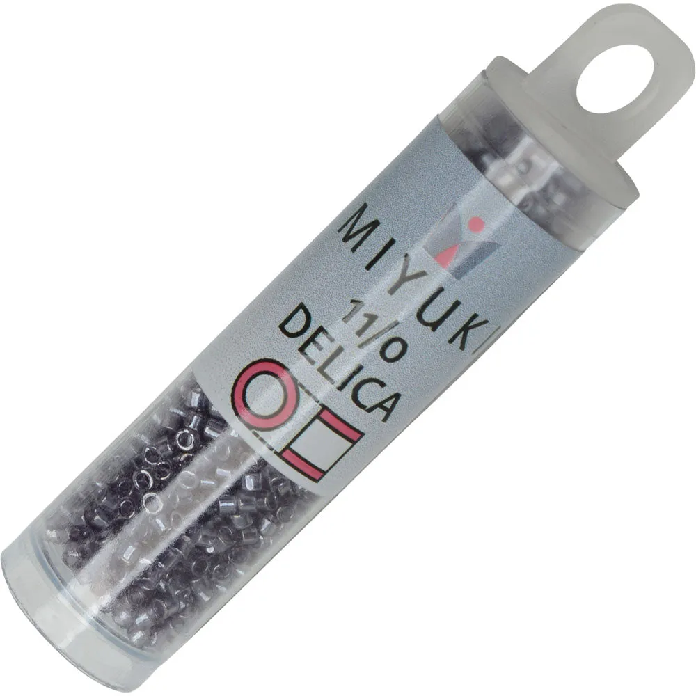 Miyuki Delica Seed Beads, 11/0 Size, #1225 Silver Lined Transparent Light Amethyst Luster (7.2 Gram Tube)