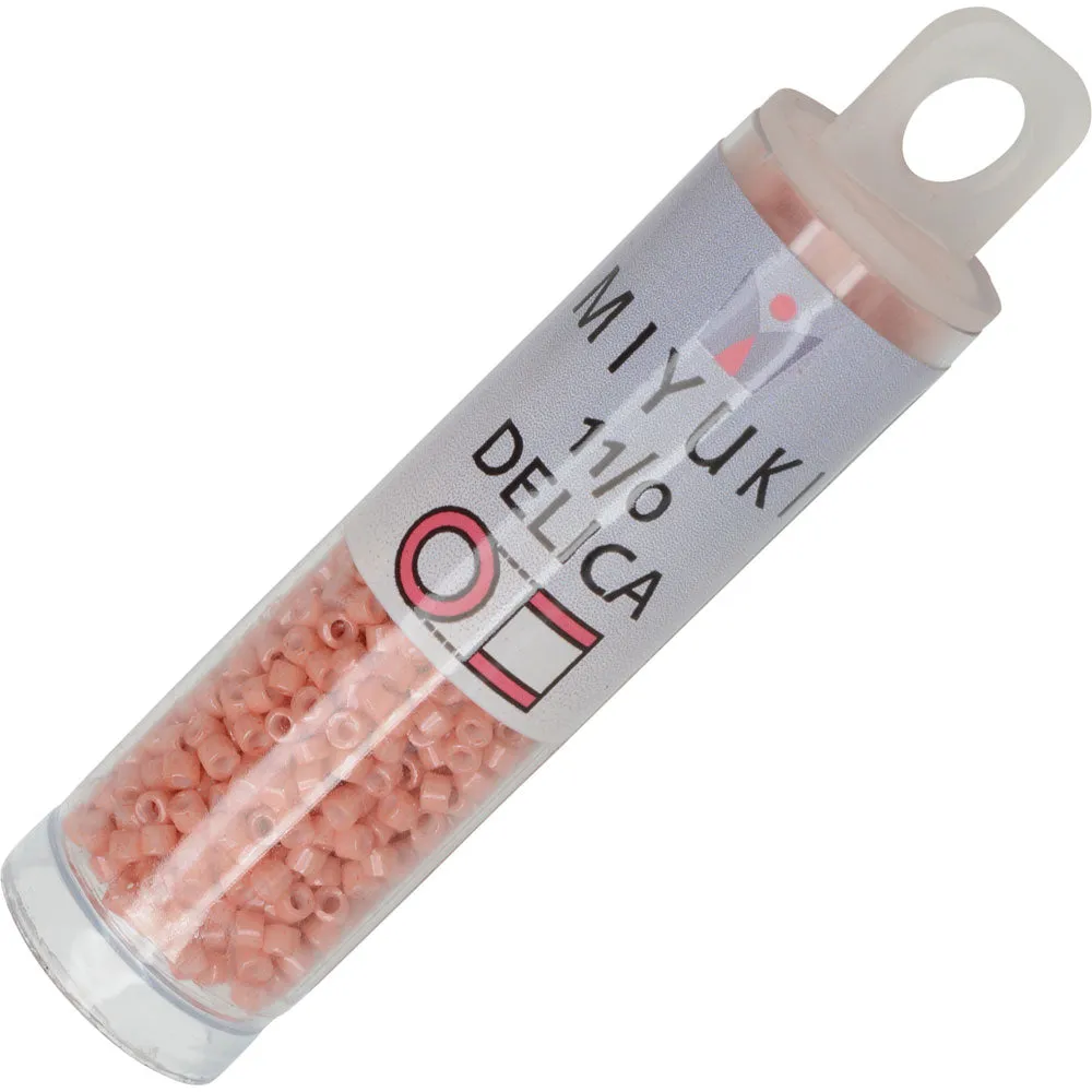 Miyuki Delica Seed Beads, 11/0 Size, #1363 Dyed Opaque Peach (2.5" Tube)