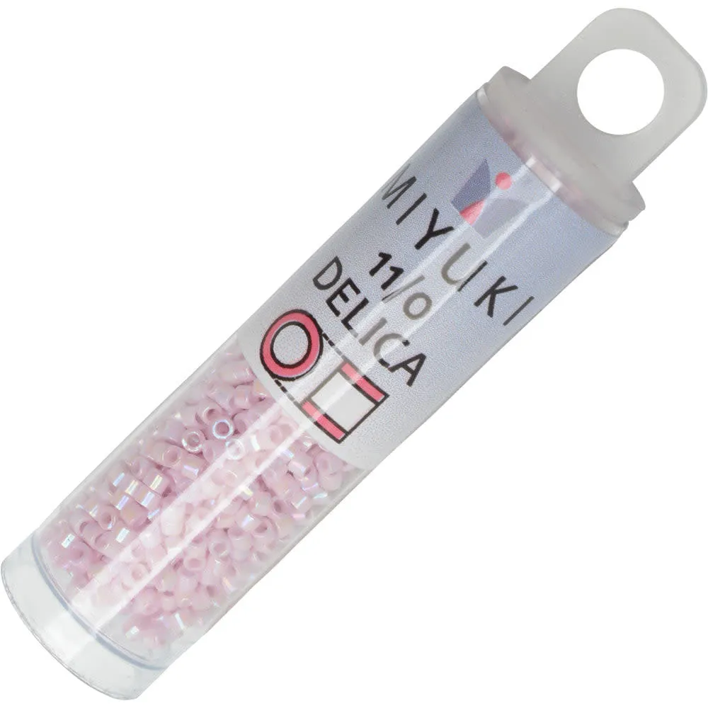Miyuki Delica Seed Beads, 11/0 Size, #1504 Opaque Pale Rose AB (7.2 Gram Tube)