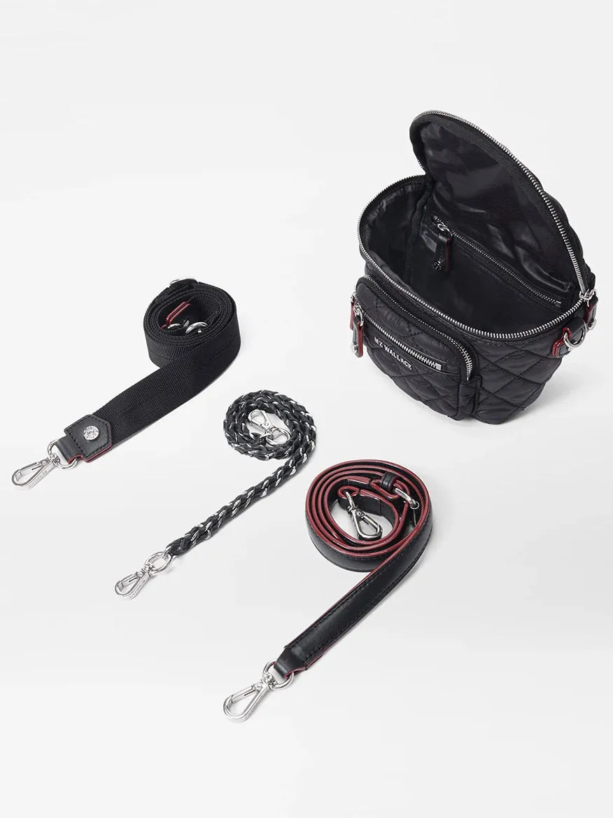 MZ Wallace Micro Crosby Crossbody Sling in Black Oxford