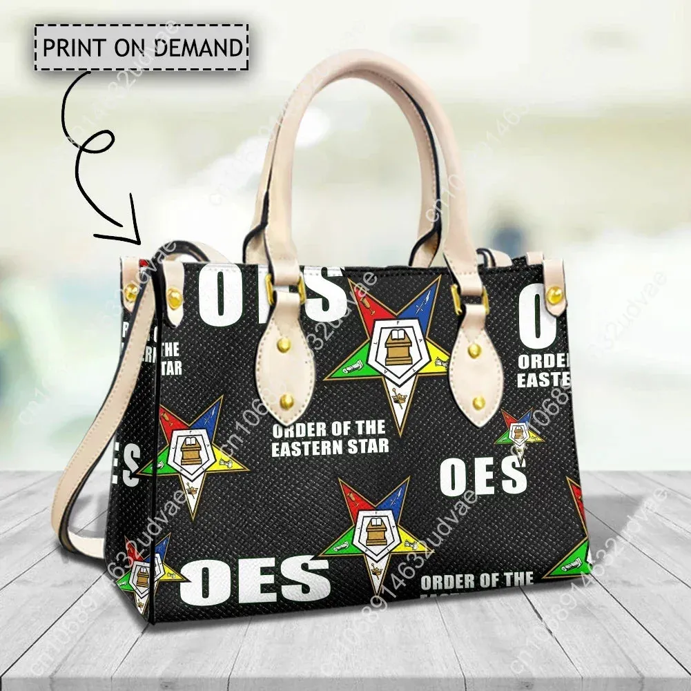 OES Sisterhood Women's Top-Handle Bags Eastern Star Casual Tote Pu Leather Crossbody Bag