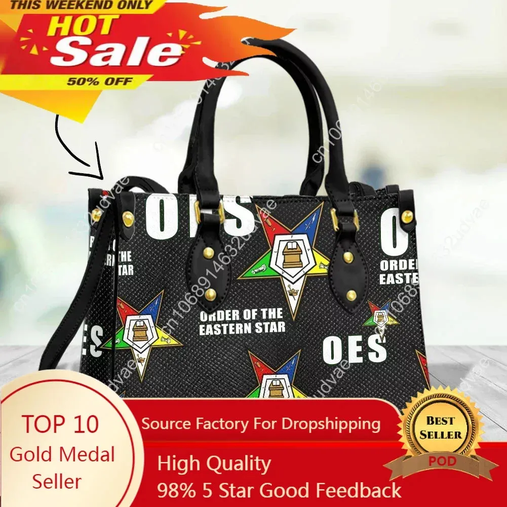 OES Sisterhood Women's Top-Handle Bags Eastern Star Casual Tote Pu Leather Crossbody Bag