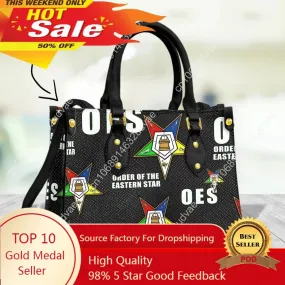 OES Sisterhood Women's Top-Handle Bags Eastern Star Casual Tote Pu Leather Crossbody Bag