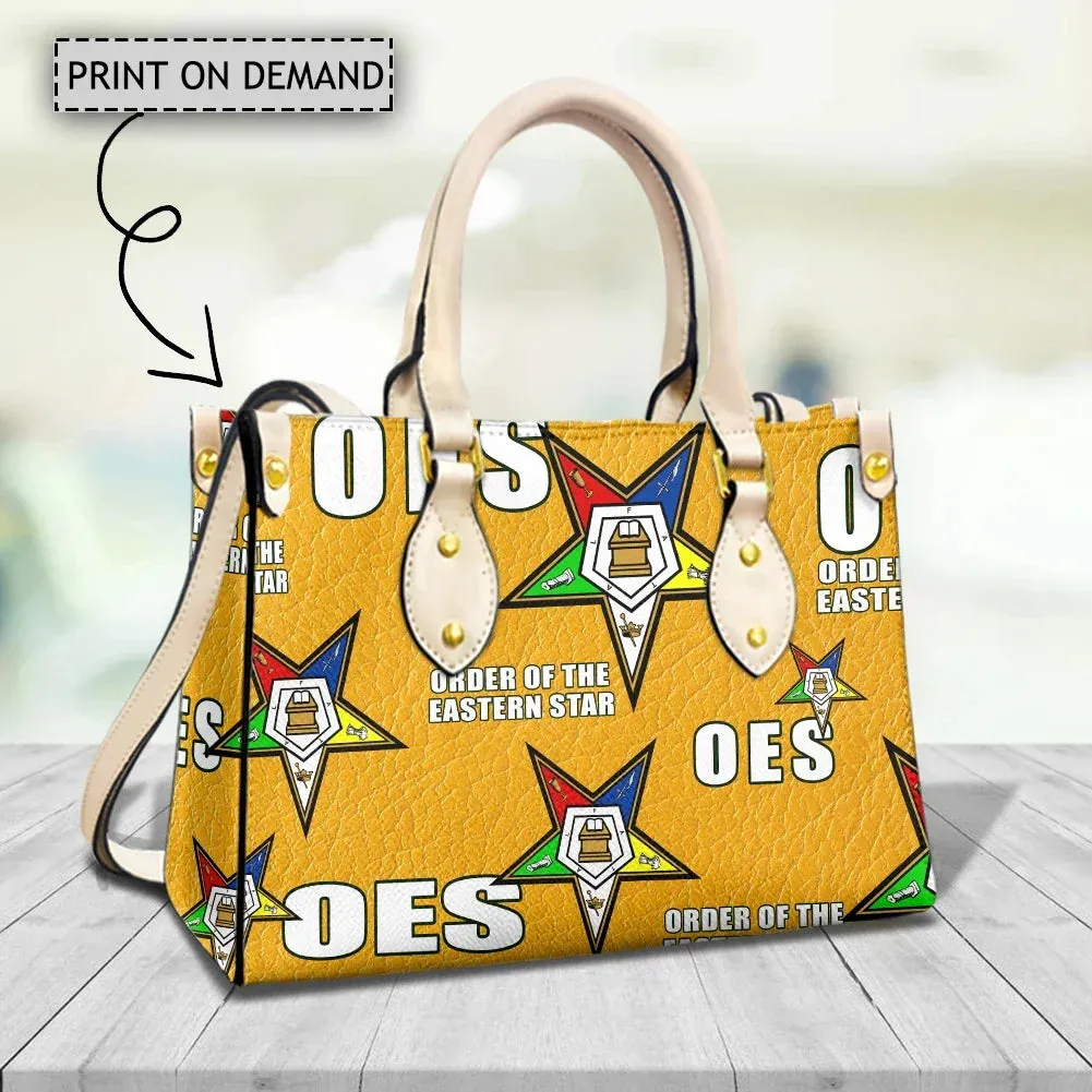 OES Sisterhood Women's Top-Handle Bags Eastern Star Casual Tote Pu Leather Crossbody Bag